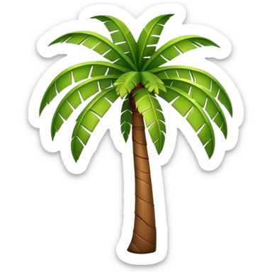 generate realistic detailed palm tree in 3d style sticker