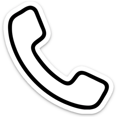A simple black and white icon of a telephone sticker