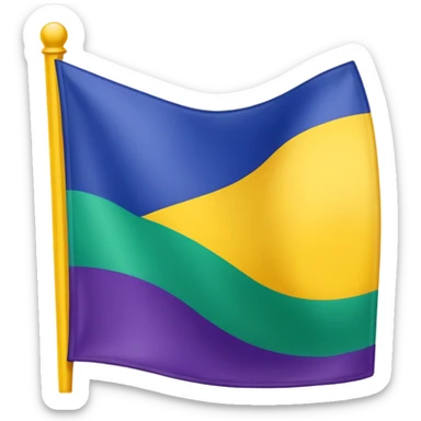 Bandera color azul amarillo morado y verde, seccionada en 4 sticker