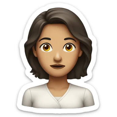 brunette women frowning  sticker