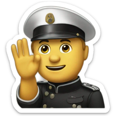 Mussolini waving sticker