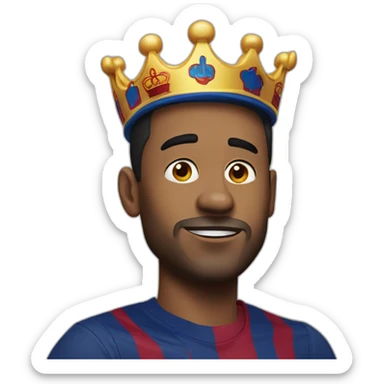 A barça fan with a crown sticker