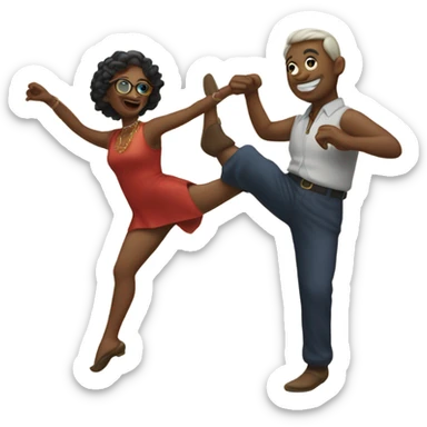 The number 60 dancing sticker