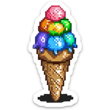 ice cream cone with scoop sticker