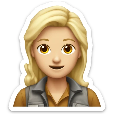 Girly blonde geologist sticker