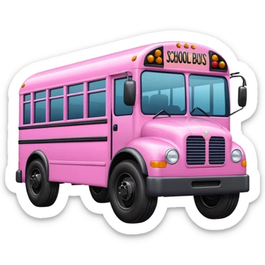 Pink school bus  sticker
