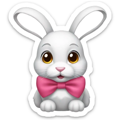 Bunny with bows sticker