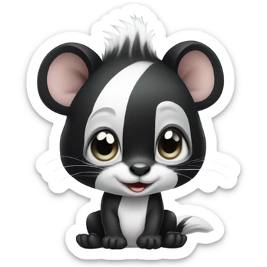 Why cute baby skunk with huge eyes sticker