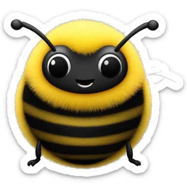 cute fat fuzzy bumblebee sticker
