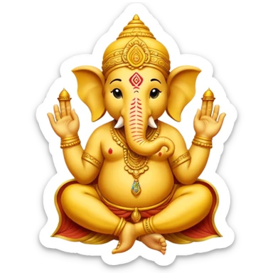 a ganesh sticker classic out lines and peancle art sticker
