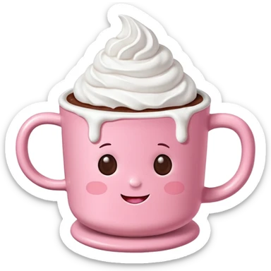 Marshmallow pink hot chocolate sticker
