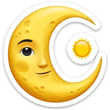 Un cercle qui représente un côté la lune de couleur noir et de l’autre le soleil  sticker