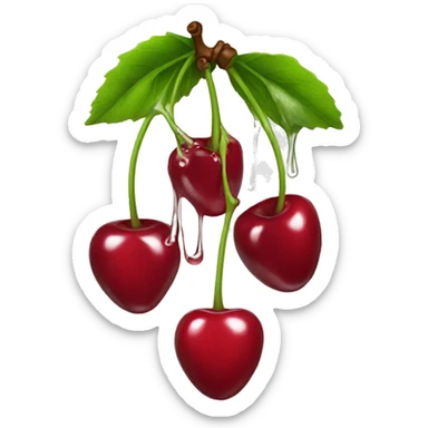 Dripping cherry sticker