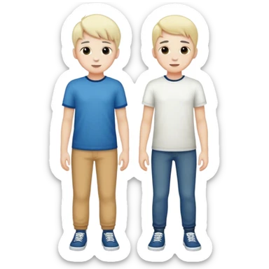 two best friends boys white skin full height sticker