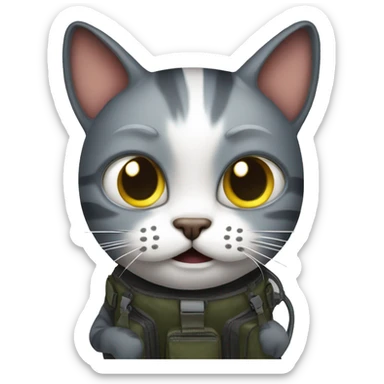 A cat defusing a bomb sticker