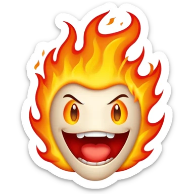 a cartoon mouth with flames coming out, spicy hot sensation sticker