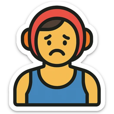 sad wrestler icon sticker