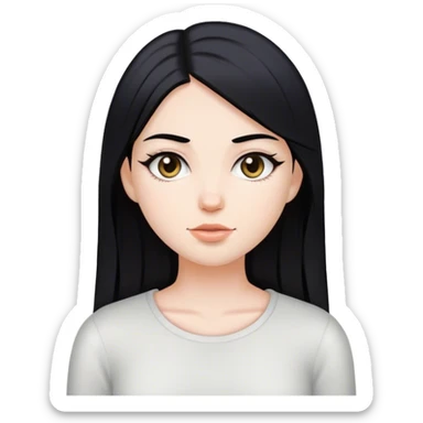 Chica lacia pelo negro blanca sticker