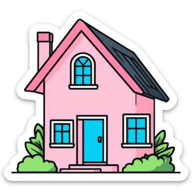 Pink home sticker