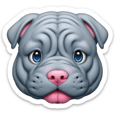 Grey blue shar pei blue eyes sticker