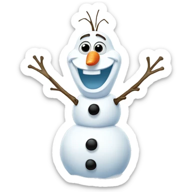 olaf snowman, frozen, happy sticker