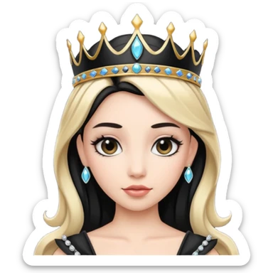Obsidian Princess – black tiara + black trim,Shadow Princesses. sticker