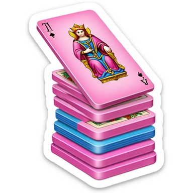 Pink tarot playing card stack sticker