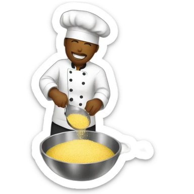 chef mixing ingredients in bowl sticker