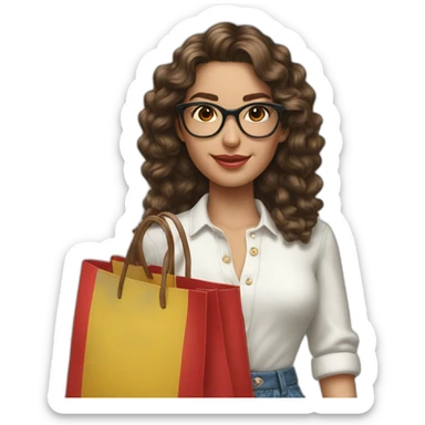 Hyperrealist Preppy spanish with shoping bag sticker