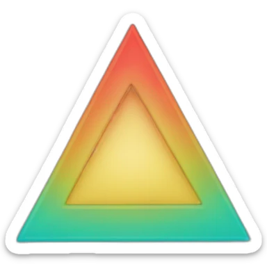 upside down triangle divided into three right side triangle sticker
