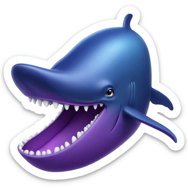Blue whale purple, open mouth sticker