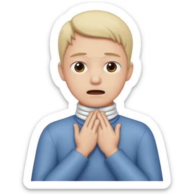 Someone chocking themselves  with their hands around their neck sticker