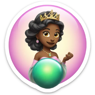 princess with a magic ball  sticker