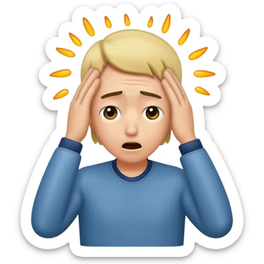 Shocked faint backwards with back of hand on forehead sticker