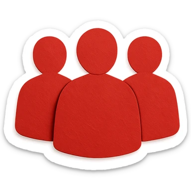 three red shadowy figures standing together sticker