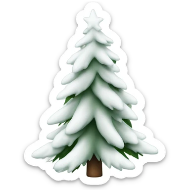  actual white fir christmas tree isolated.  sticker