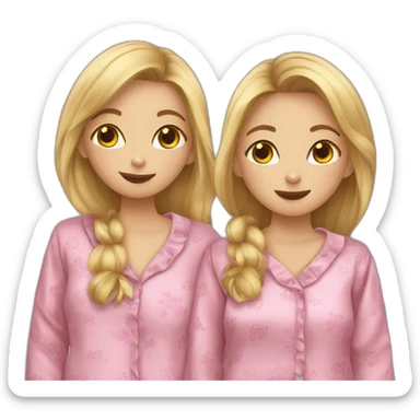 Deux filles en pyjama sticker