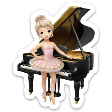 Piano Music Box with Dancer sticker