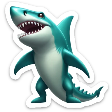 Full body edgy shiny shark-alligator sticker