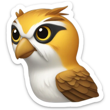 chat sur un oiseau sticker