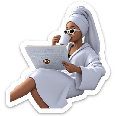 cozy reading time with coffee sticker