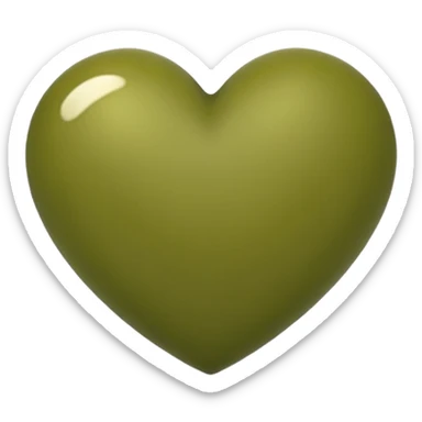 Olive green heart sticker