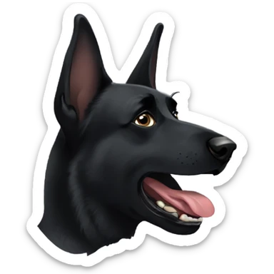 Black German shepherd crying sticker