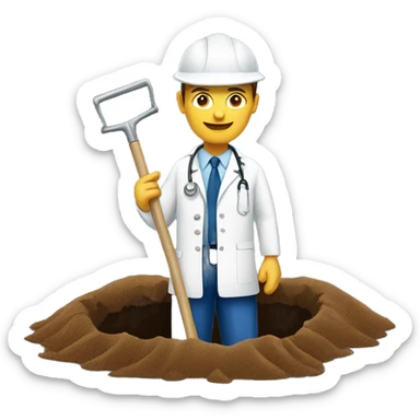 Healthcare ceo digging hole sticker