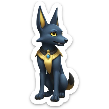 Anubis-Umbreon-Lucario on four legs full body sticker