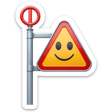 A 3D cartoon street sign showing a towing symbol, on a metal pole, clean background, Memoji-style rendering. sticker
