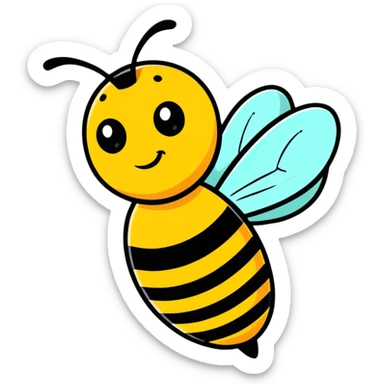 cartoon sticker style bee sticker