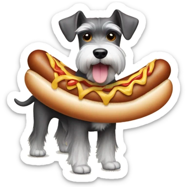 Schnauzer in hot dog costume  sticker