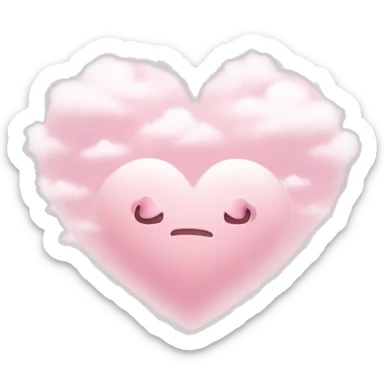 light pink heart with clouds sticker