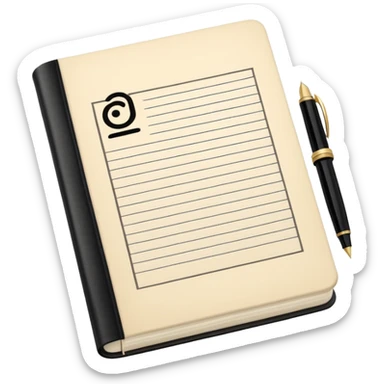 open notebook with fancy “A” on the page sticker